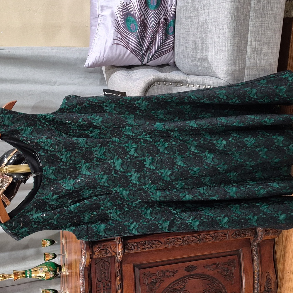 INC International Concept Green Flare Dress NWT